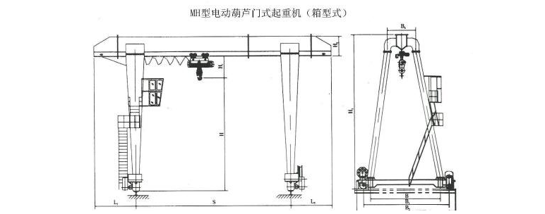 MH型电动葫芦单梁门式草莓污视频软件机结构图