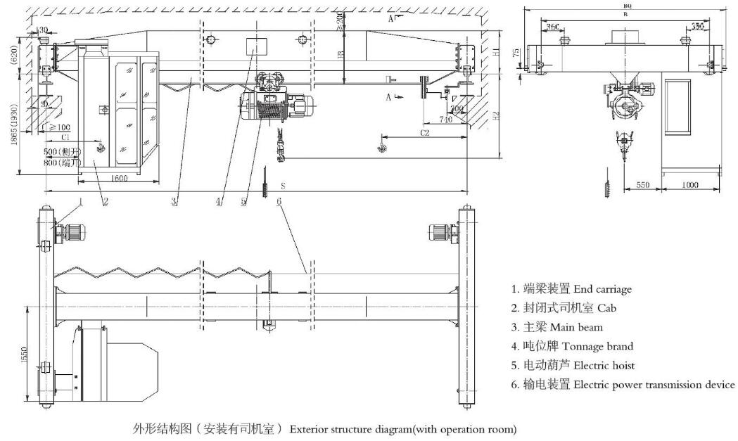 LDA型电动单梁桥式草莓污视频软件机结构图