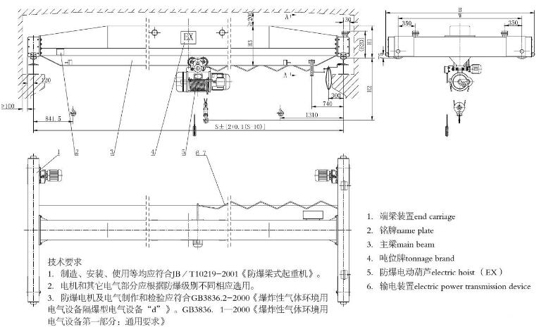 防爆型电动式单梁草莓污视频软件机图纸